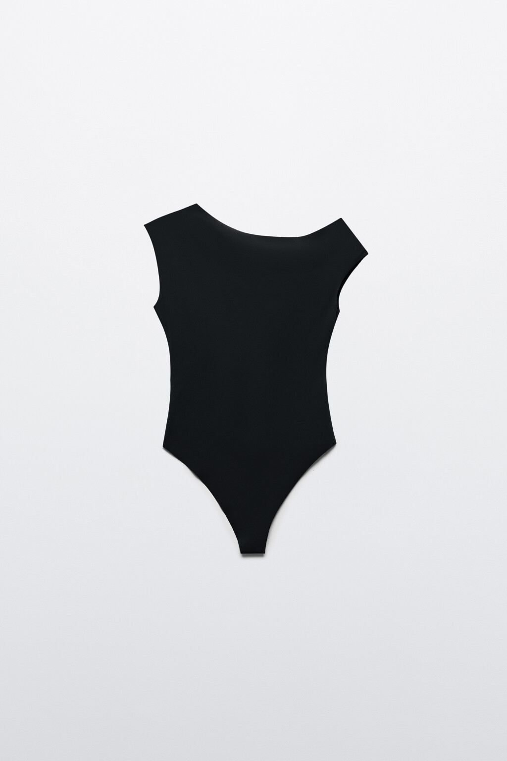 Блузка-боди с открытым плечом - цвет черный - 1