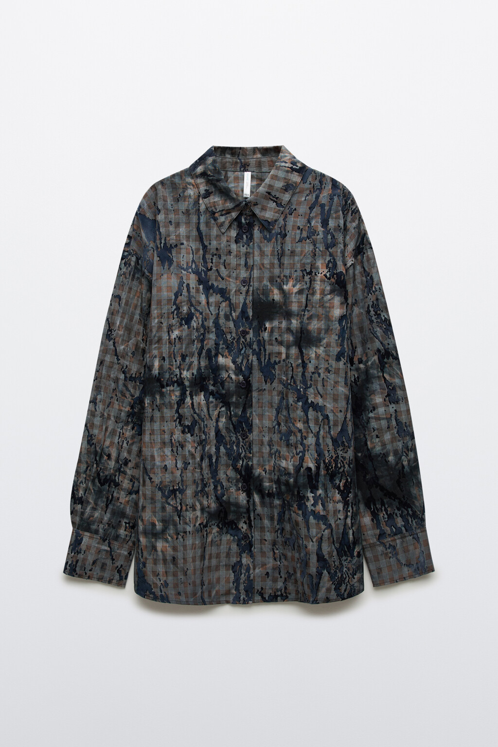 Рубашка с вареным эффектом и флоковым покрытием - цвет мультиколор - 1