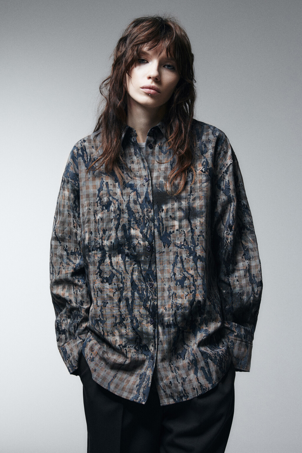 Рубашка с вареным эффектом и флоковым покрытием - цвет мультиколор - 2