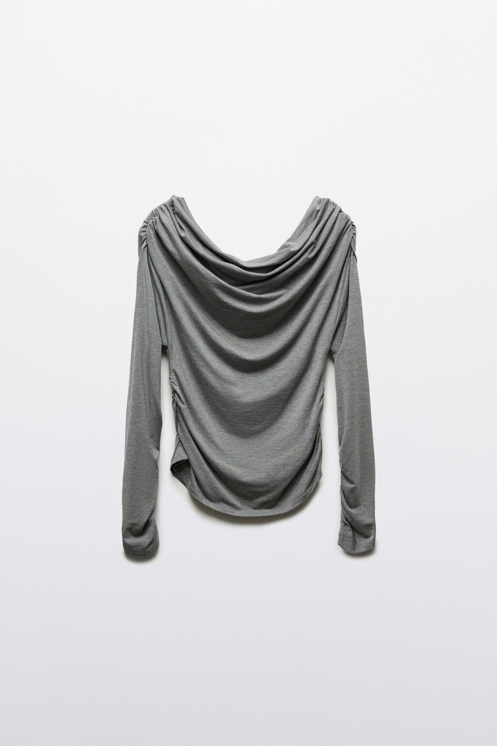 Блузка off-shoulders с драпировками - цвет серый - 1