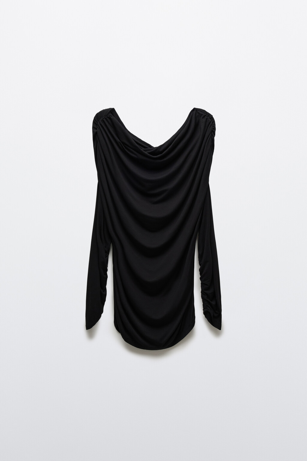 Блузка off-shoulders с драпировками - цвет черный - 1