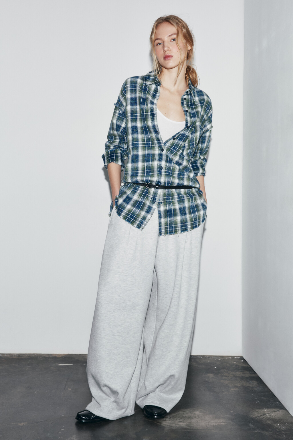 Рубашка рваная с вареным эффектом - цвет зеленый - 4