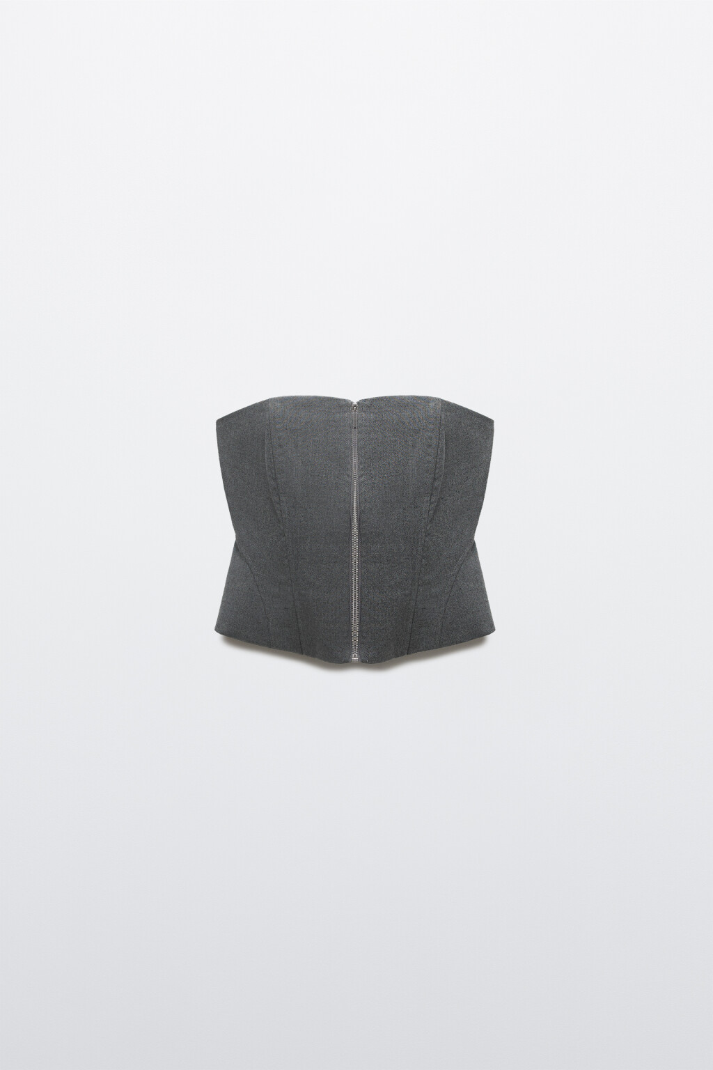 Топ-корсет костюмный на молнии - цвет серый - 1