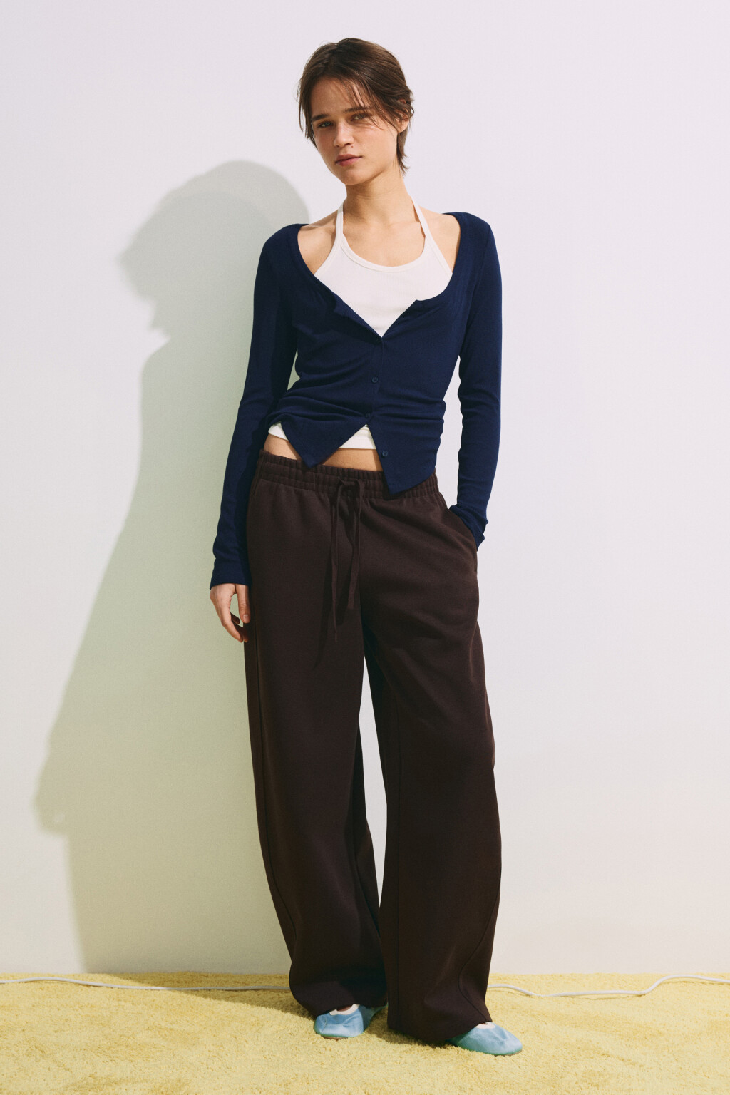 Лонгслив на пуговицах с имитацией майки - цвет синий - 5