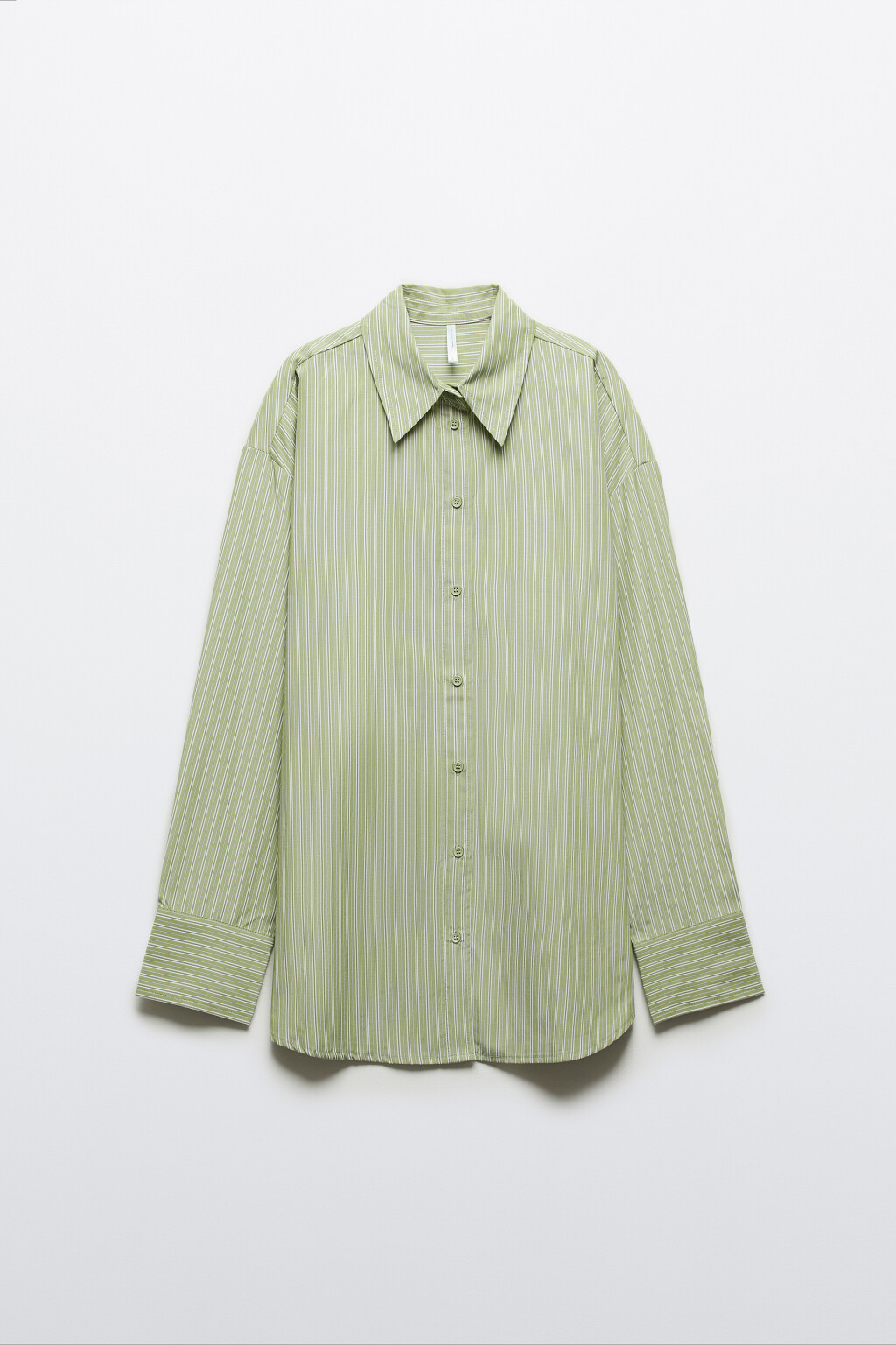 Рубашка oversize в полоску - цвет зеленый - 8