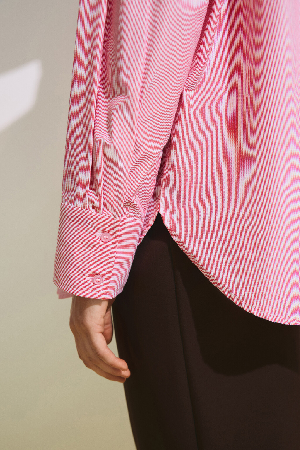 Рубашка oversize в полоску - цвет красный - 7