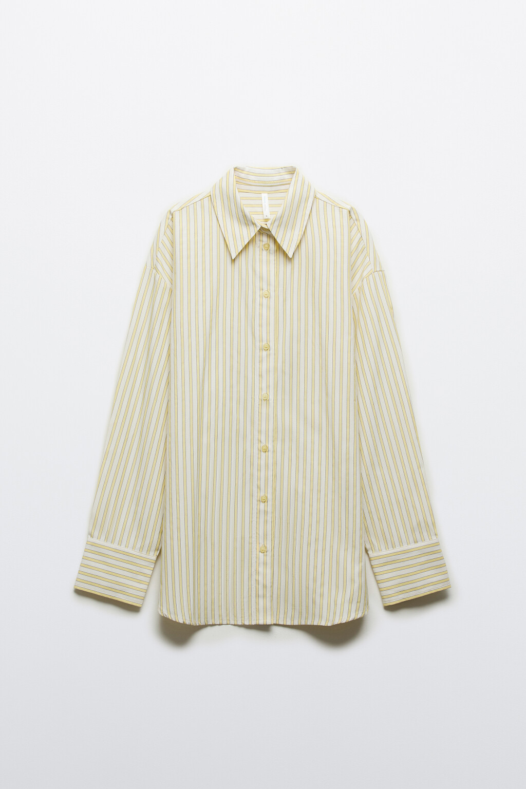 Рубашка oversize в полоску - цвет желтый - 1