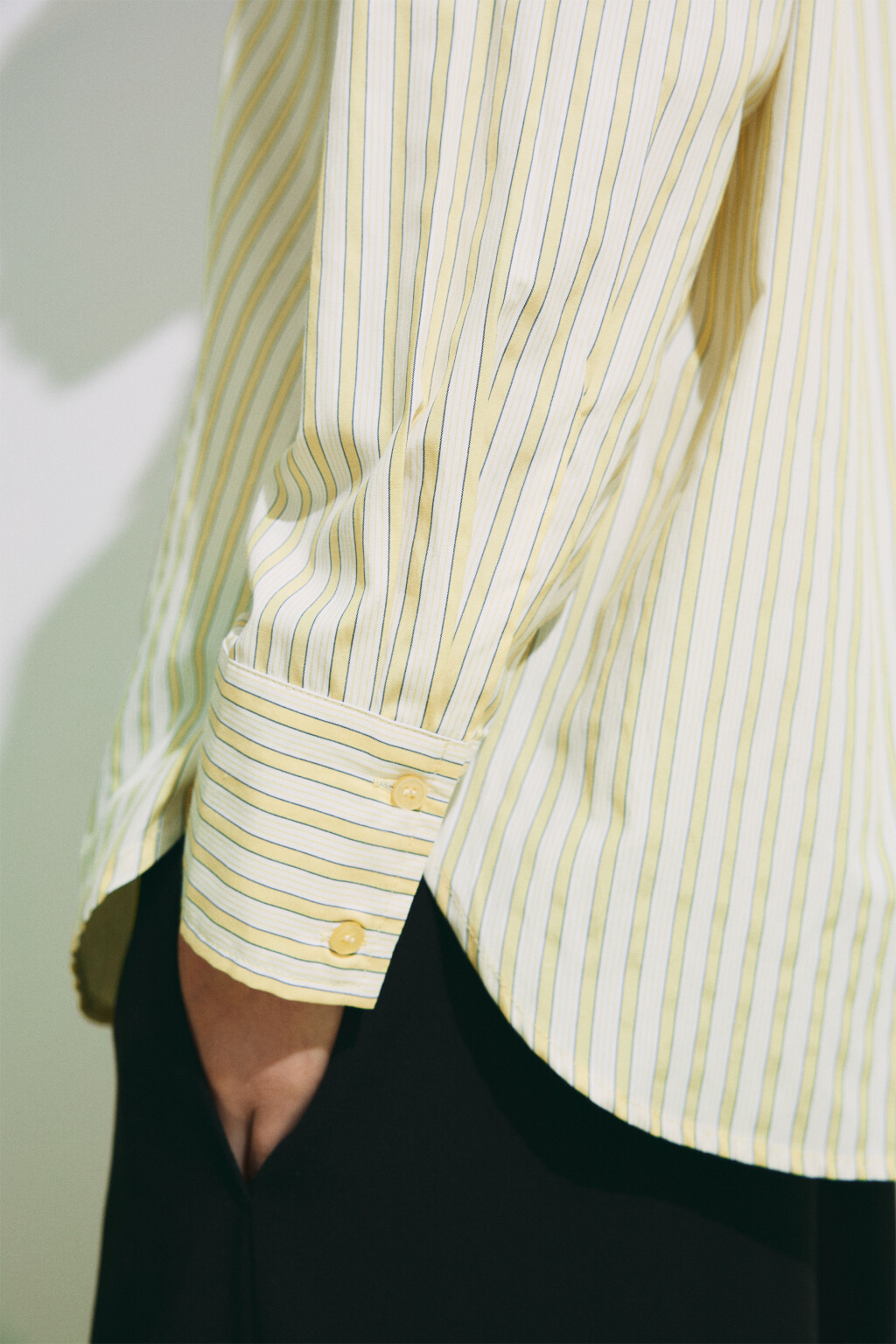 Рубашка oversize в полоску - цвет желтый - 9