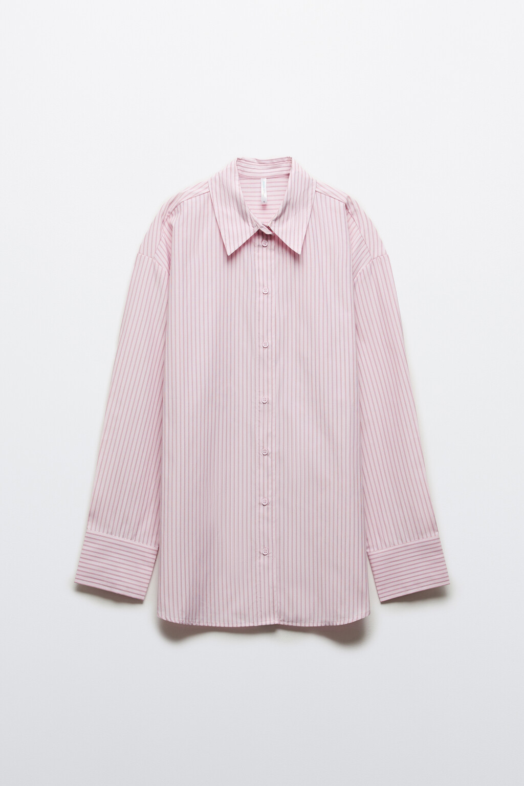 Рубашка oversize в полоску - цвет розовый - 8