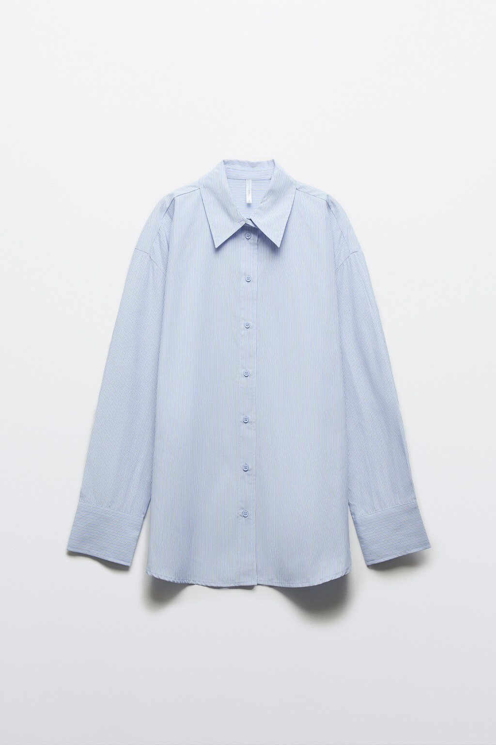 Рубашка oversize в полоску - цвет голубой - 1