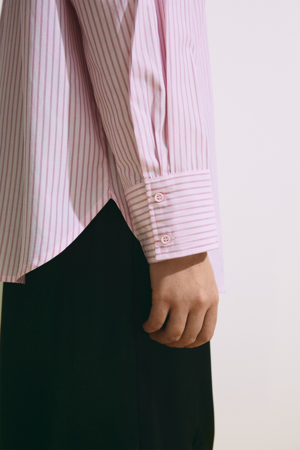 Рубашка oversize в полоску - цвет розовый - 7