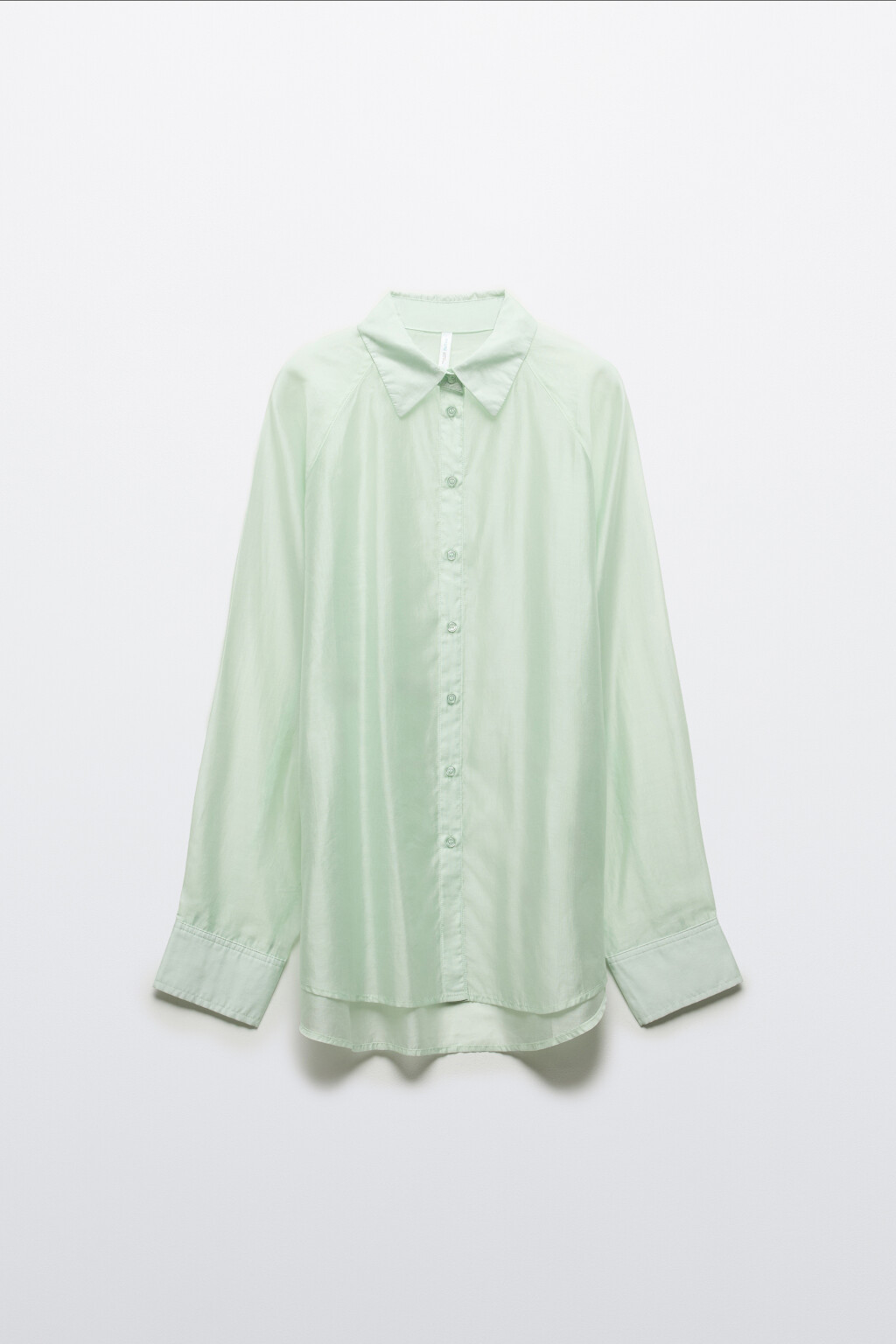 Рубашка полупрозрачная из лиоцелла - цвет зеленый - 1
