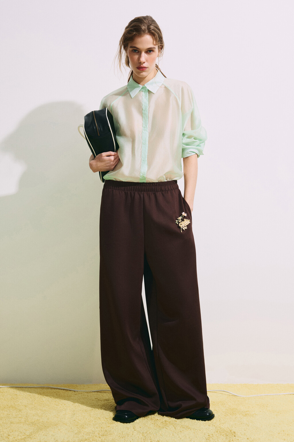 Рубашка полупрозрачная из лиоцелла - цвет зеленый - 6