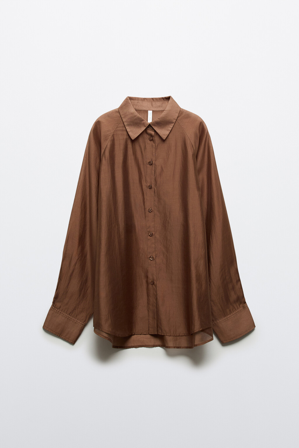 Рубашка полупрозрачная из лиоцелла - цвет коричневый - 1