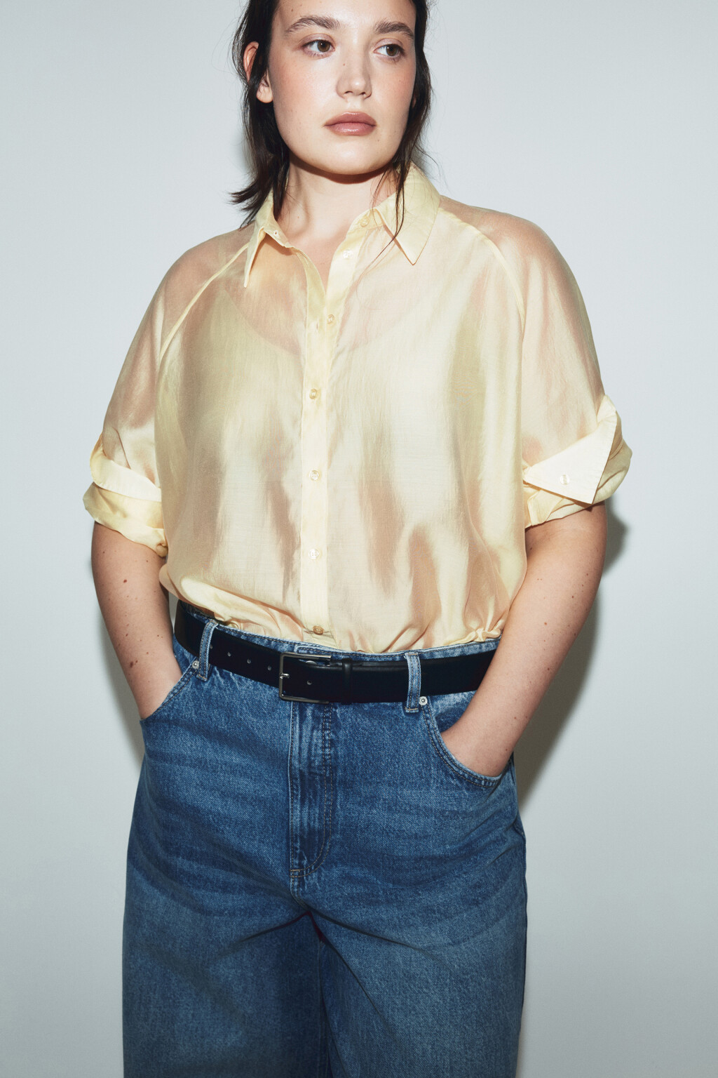 Рубашка полупрозрачная из лиоцелла - цвет бежевый - 1