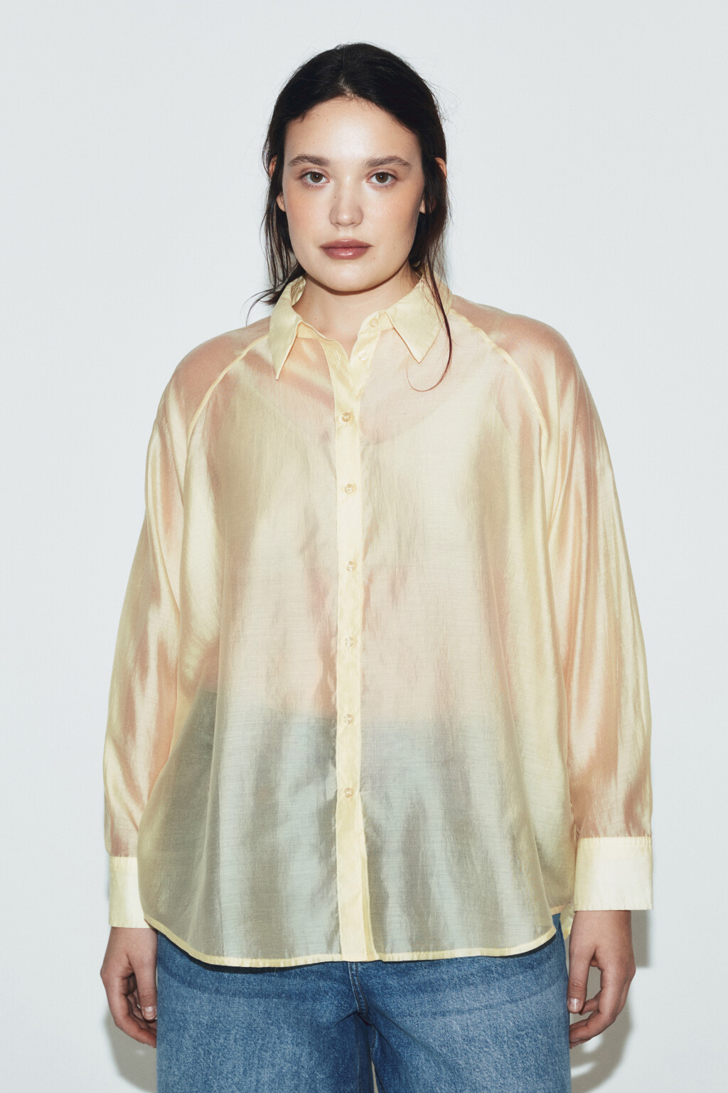 Рубашка полупрозрачная из лиоцелла - цвет бежевый - 2