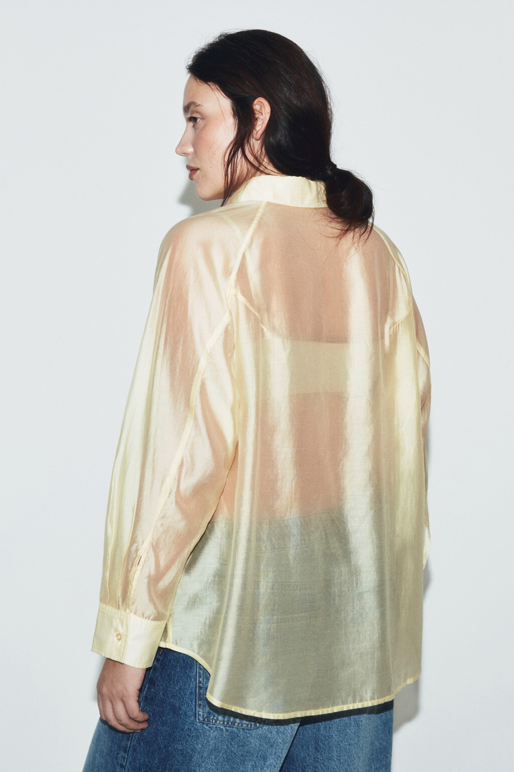 Рубашка полупрозрачная из лиоцелла - цвет бежевый - 3