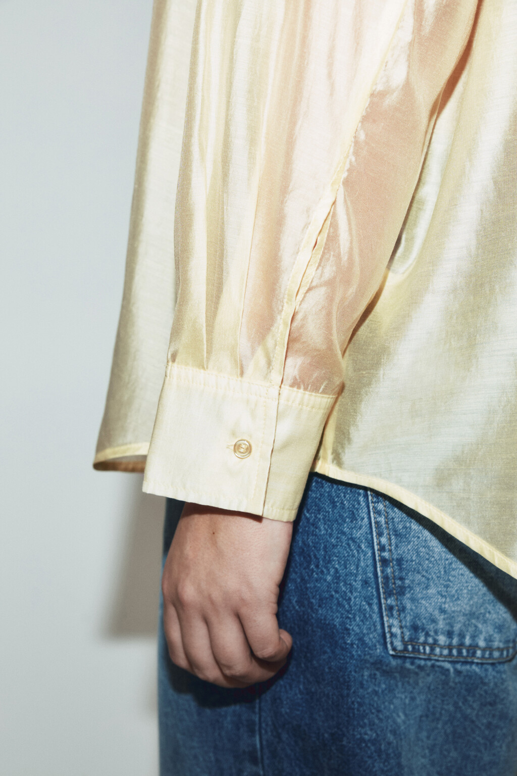 Рубашка полупрозрачная из лиоцелла - цвет бежевый - 6