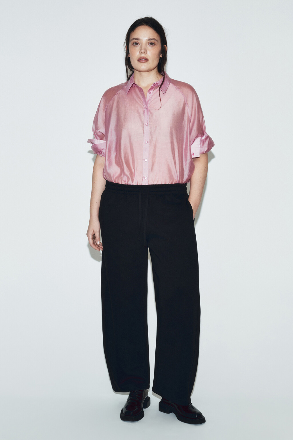 Рубашка полупрозрачная из лиоцелла - цвет розовый - 5