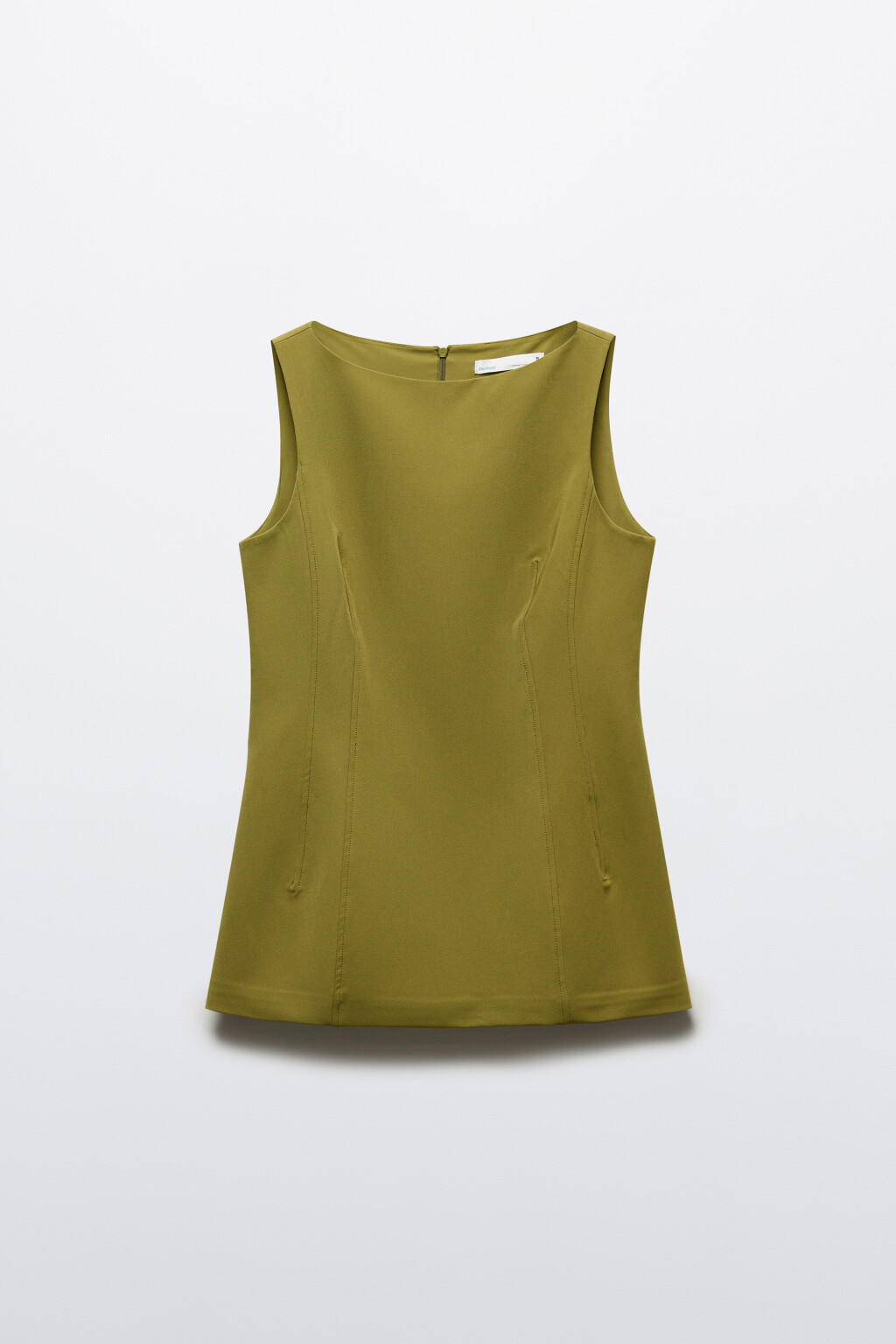 Блузка-жилет приталенная - цвет зеленый - 1