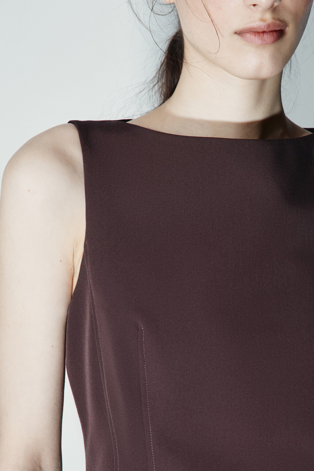 Блузка-жилет приталенная - цвет коричневый - 5