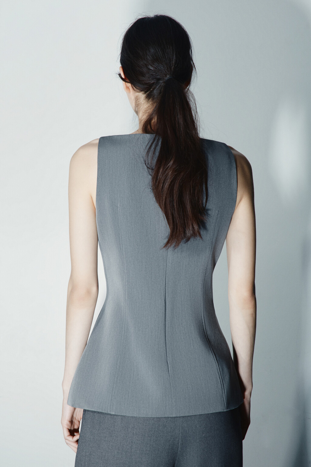Блузка-жилет приталенная - цвет серый - 3