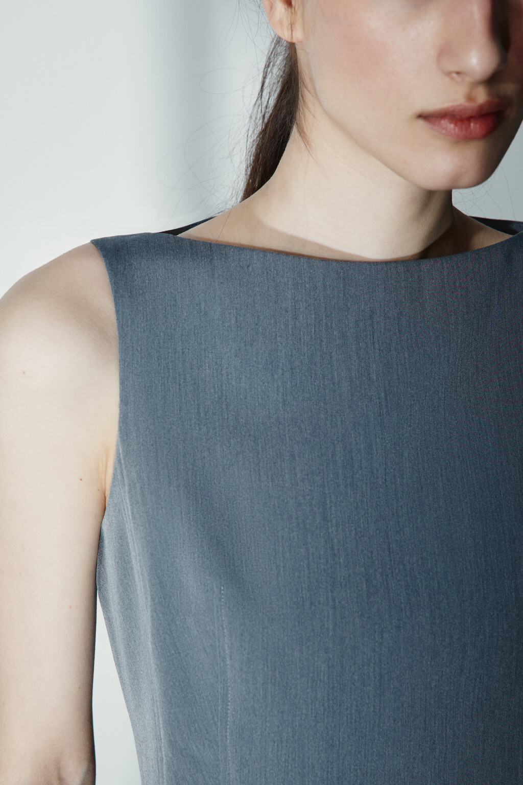 Блузка-жилет приталенная - цвет серый - 5