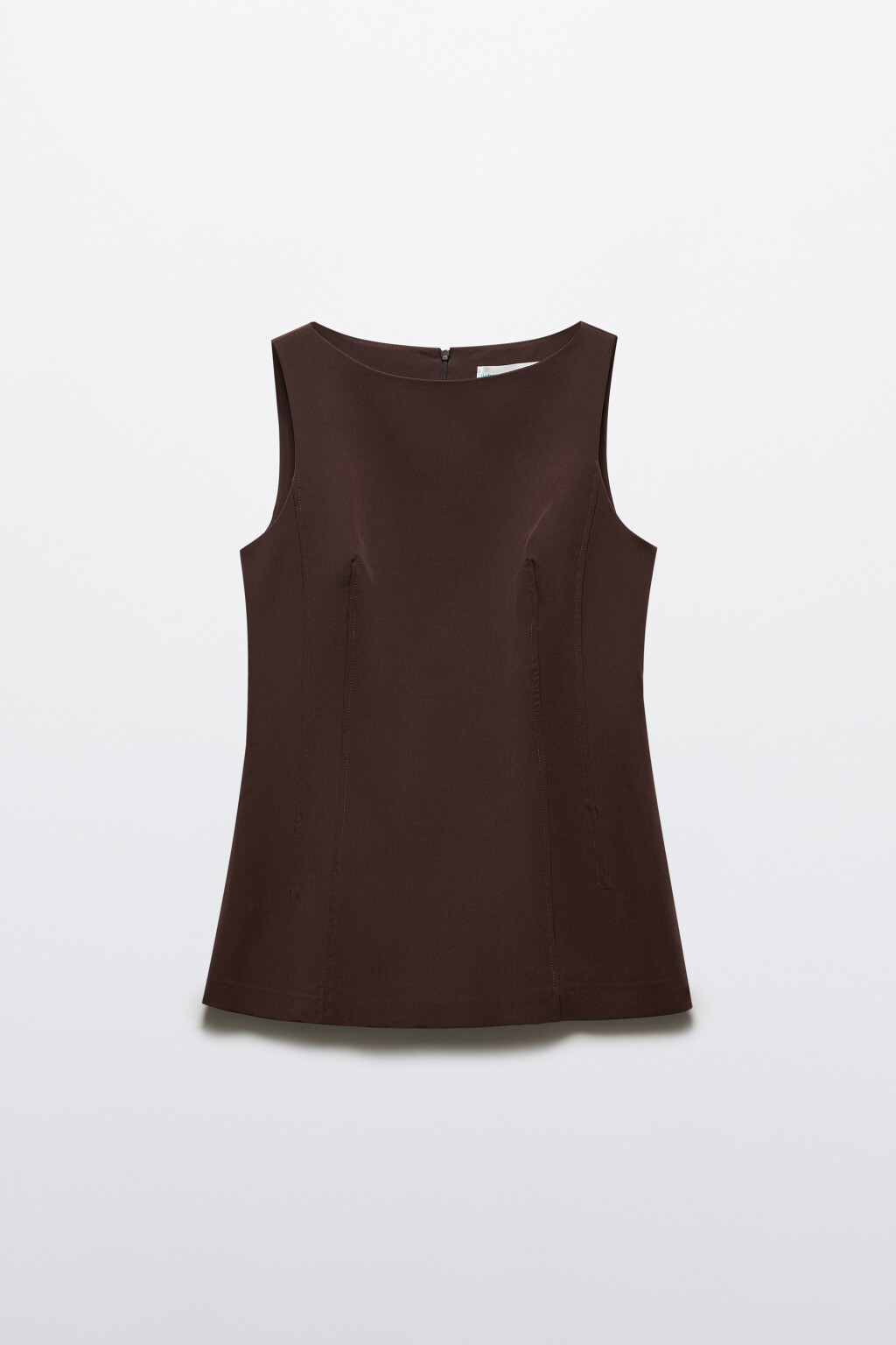 Блузка-жилет приталенная - цвет коричневый - 7