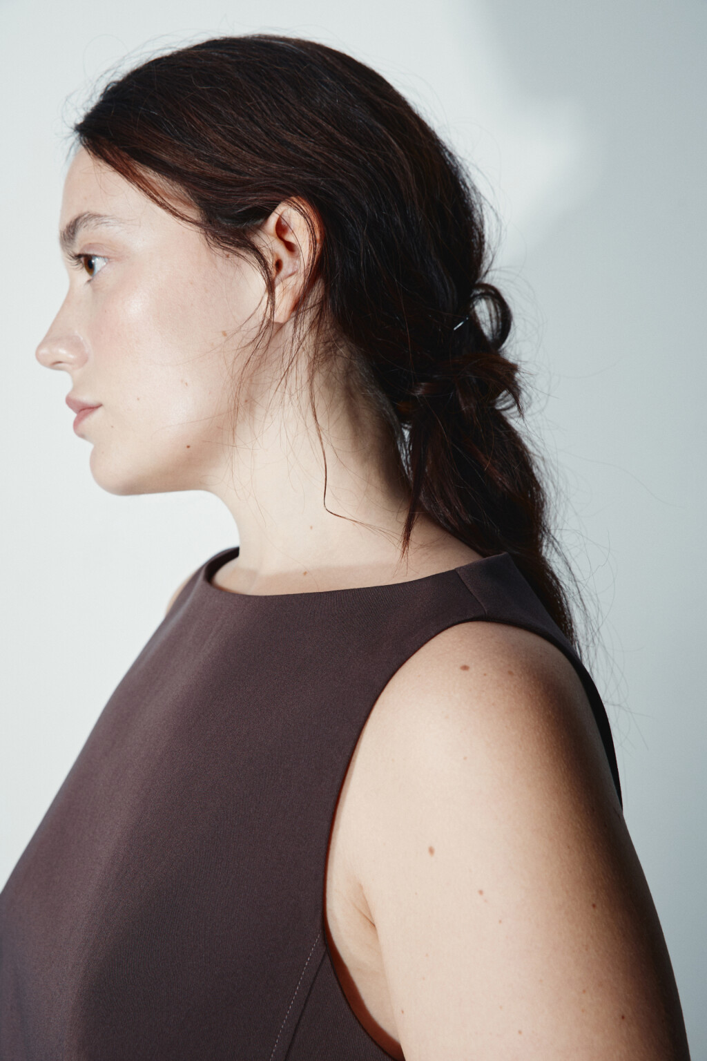 Блузка-жилет приталенная - цвет коричневый - 5