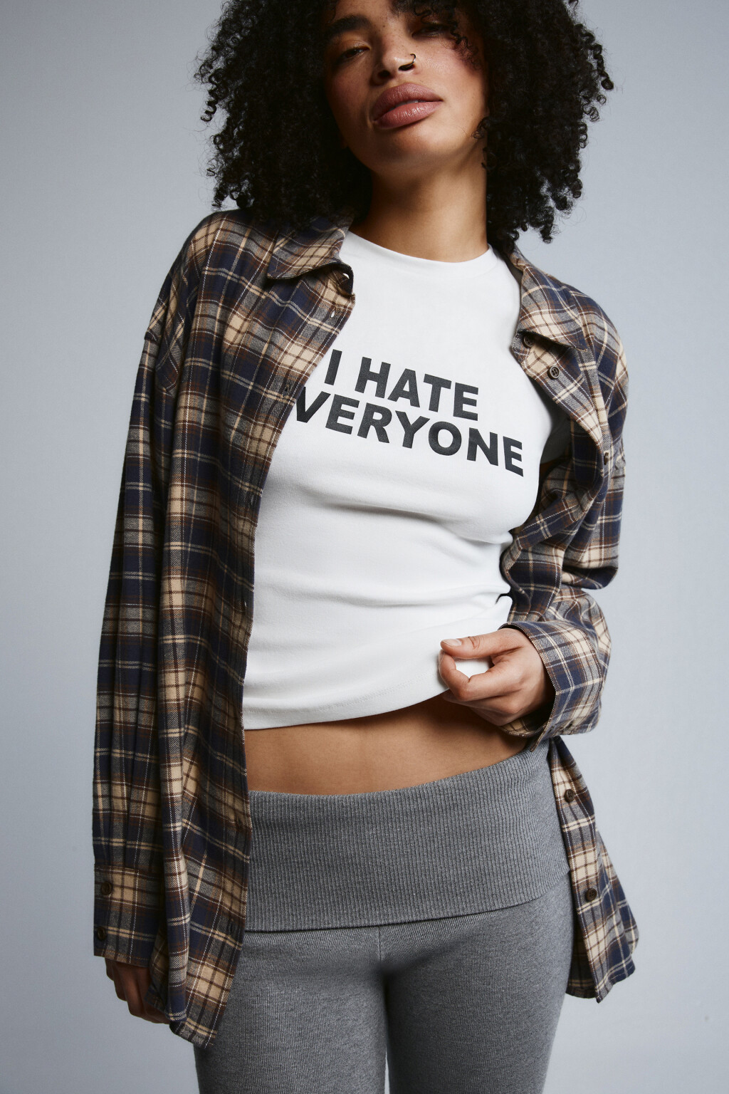 Рубашка фланелевая в клетку - цвет бежевый - 2