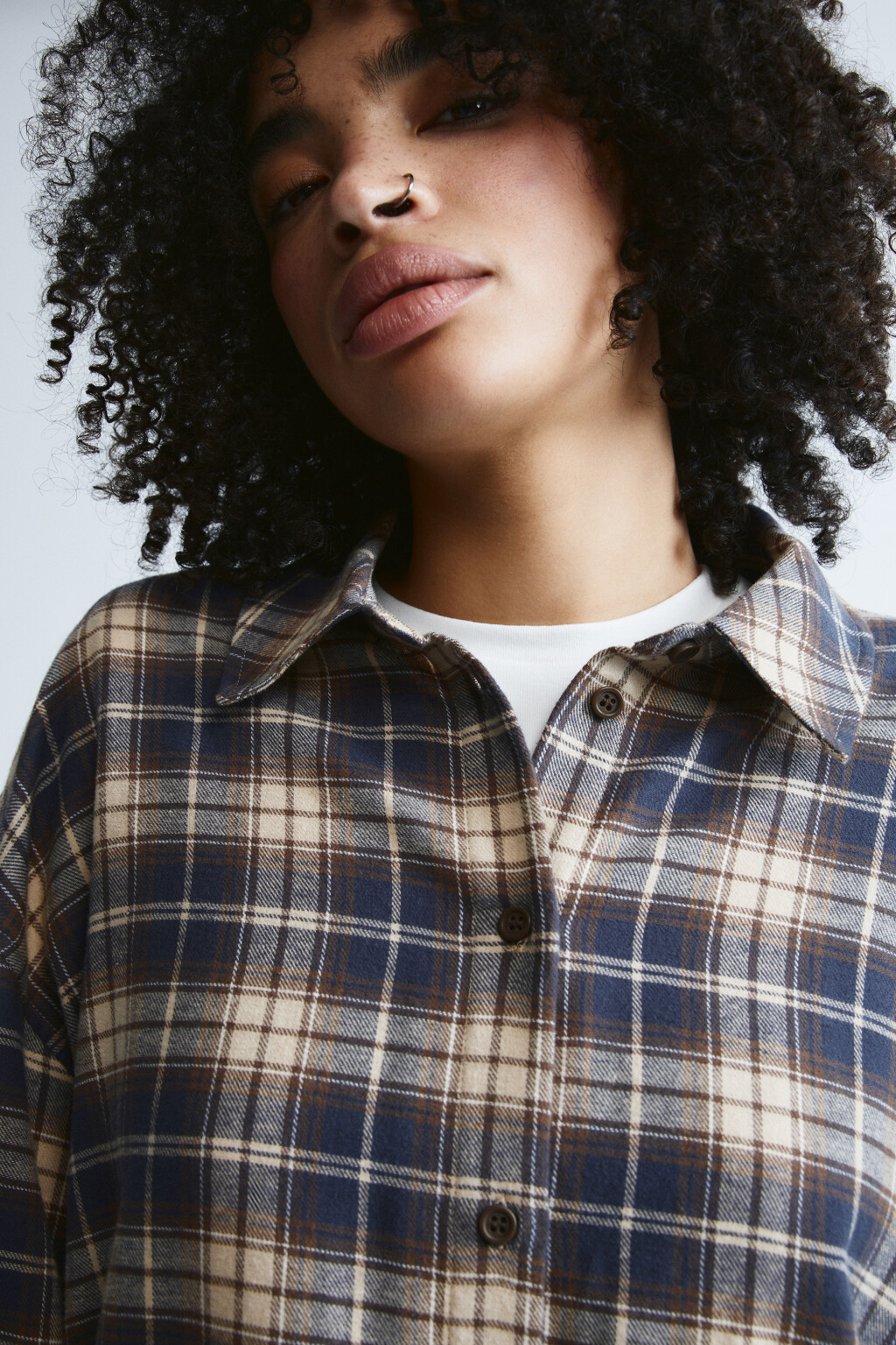 Рубашка фланелевая в клетку - цвет бежевый - 6