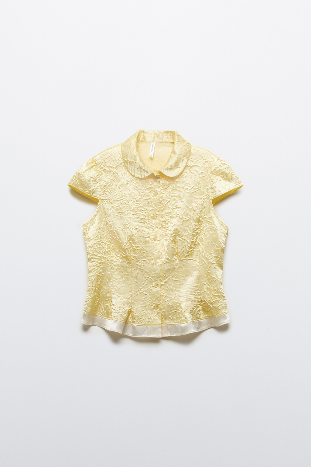 Блузка из жатого сатина - цвет желтый - 8