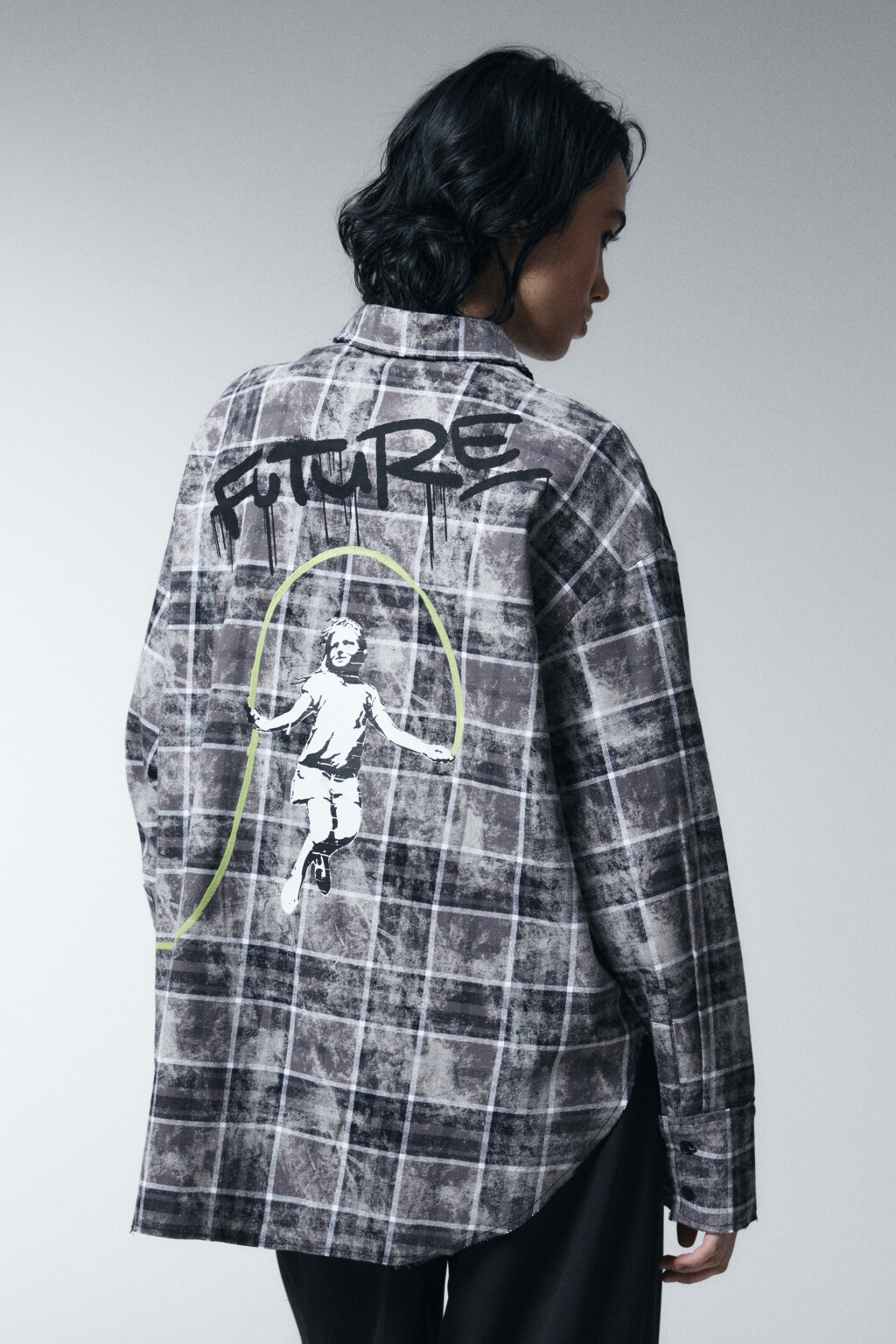 Рубашка с необработанными краями и принтом - цвет мультиколор - 4