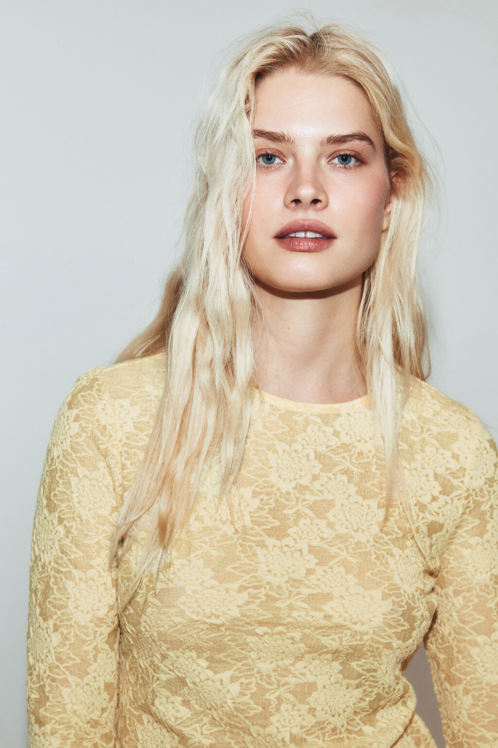 Лонгслив полуприлегающий ажурный - цвет ванильный - 7