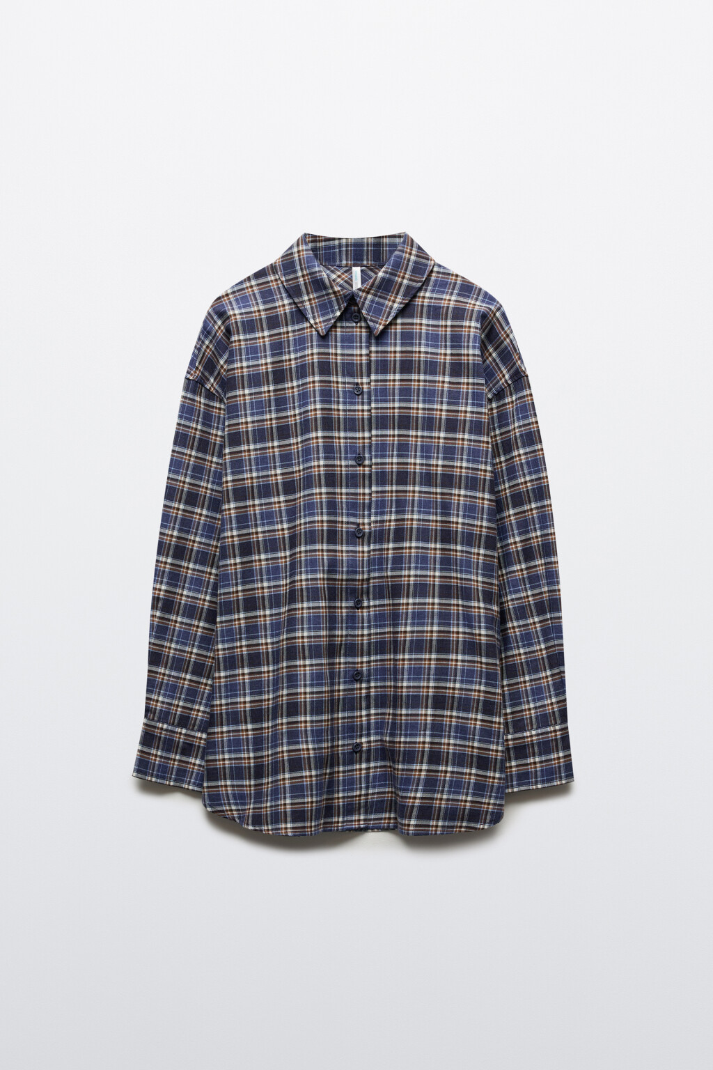 Рубашка фланелевая в клетку - цвет синий - 8