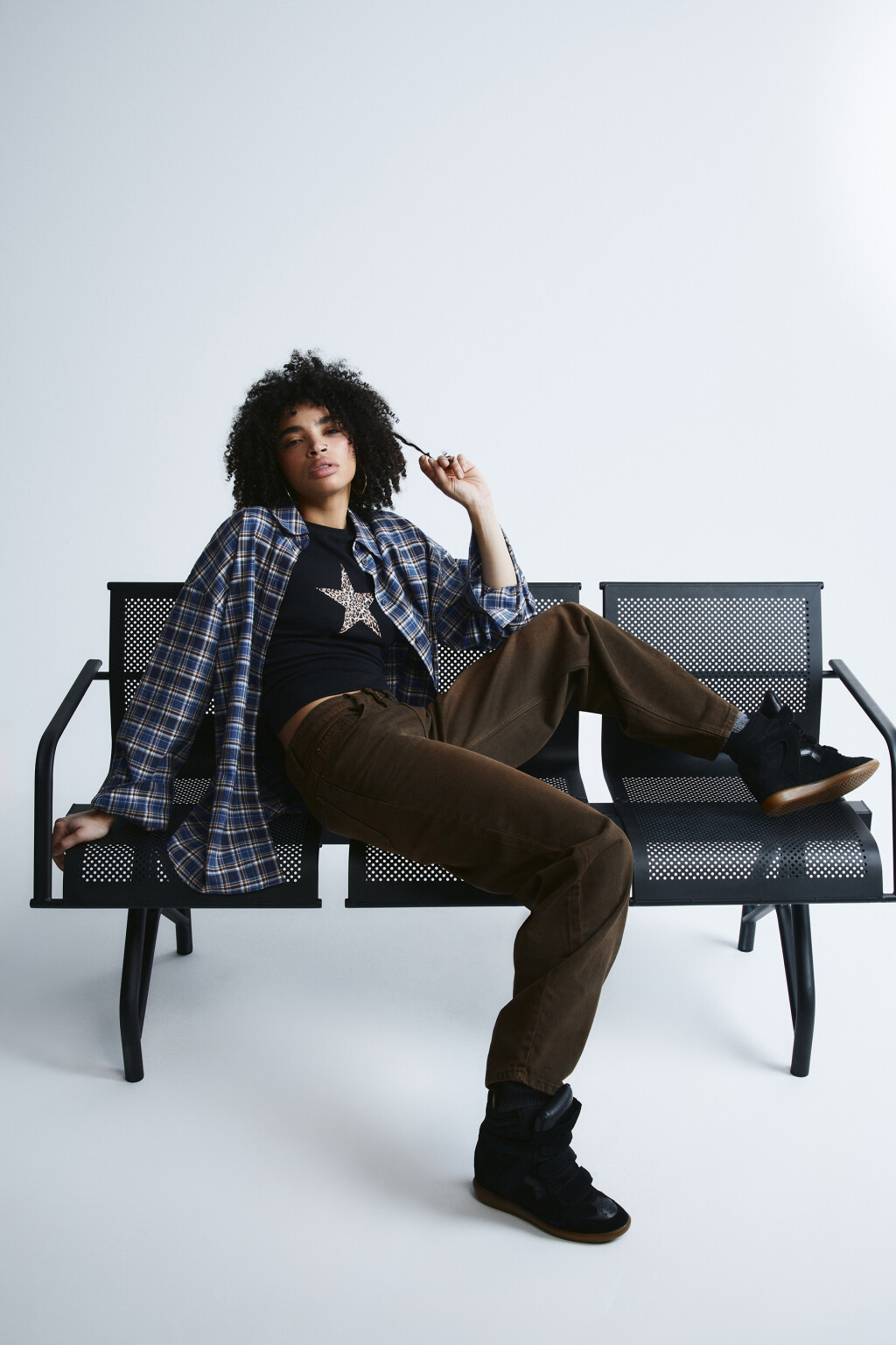 Рубашка фланелевая в клетку - цвет синий - 2