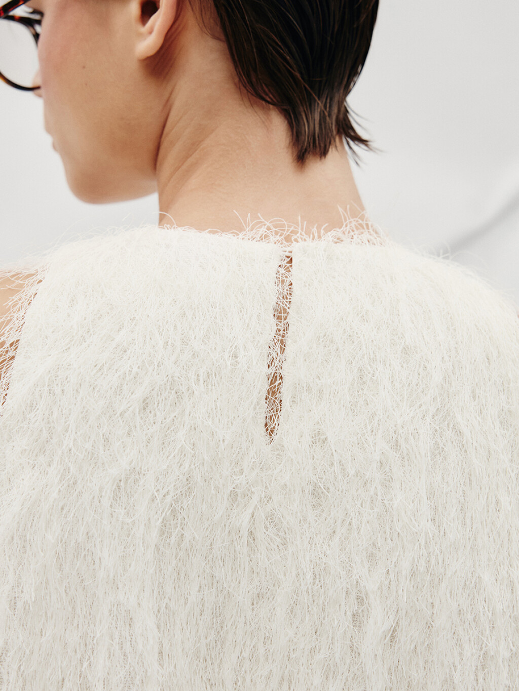 Блузка-топ с бахромой - цвет молочный - 6