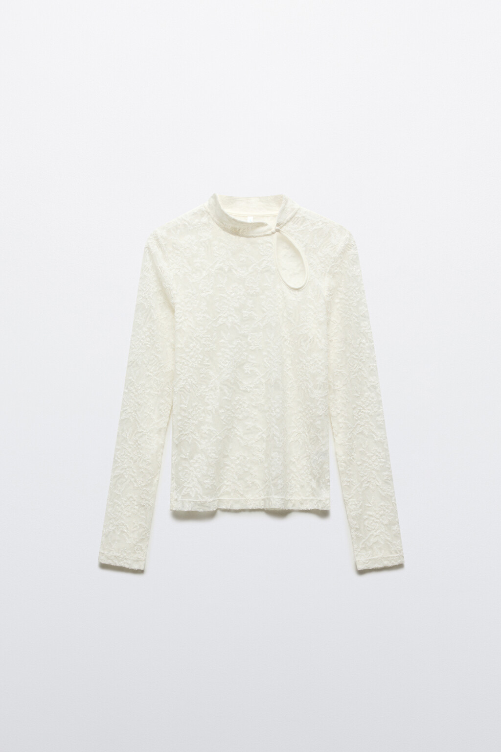 Лонгслив ажурный в азиатском стиле - цвет белый - 9