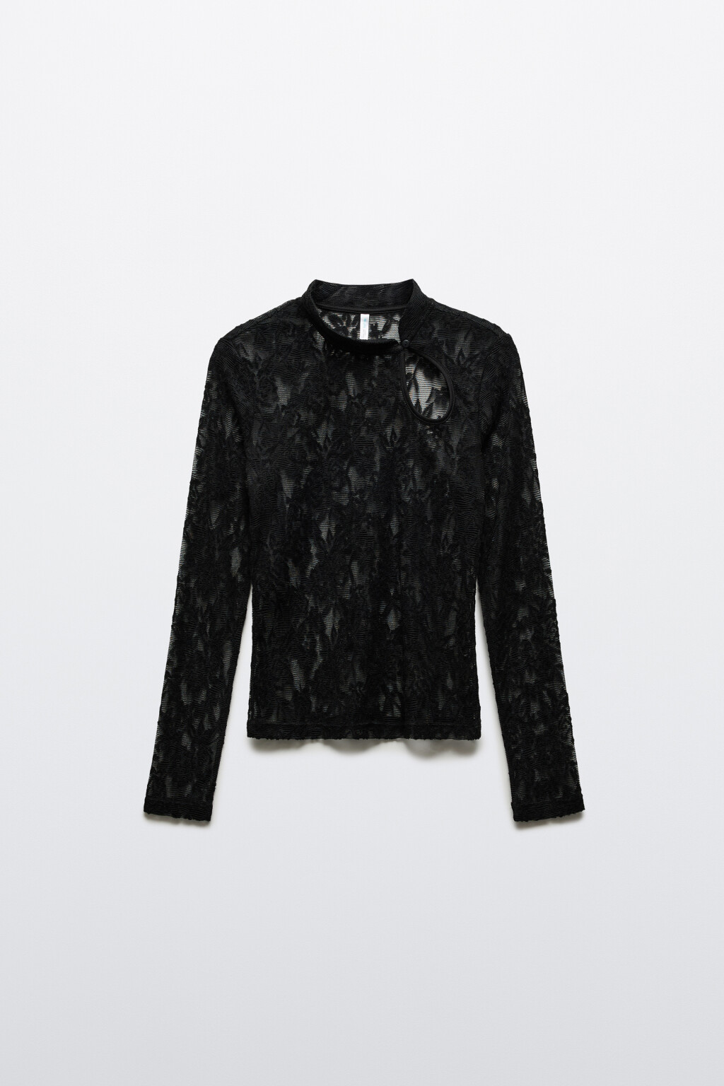 Лонгслив ажурный в азиатском стиле - цвет черный - 8