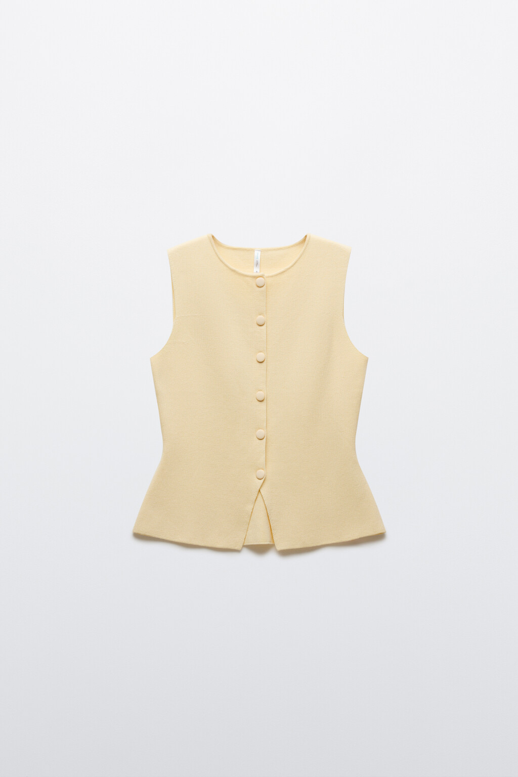 Жилет жаккардовый приталенный - цвет желтый - 9