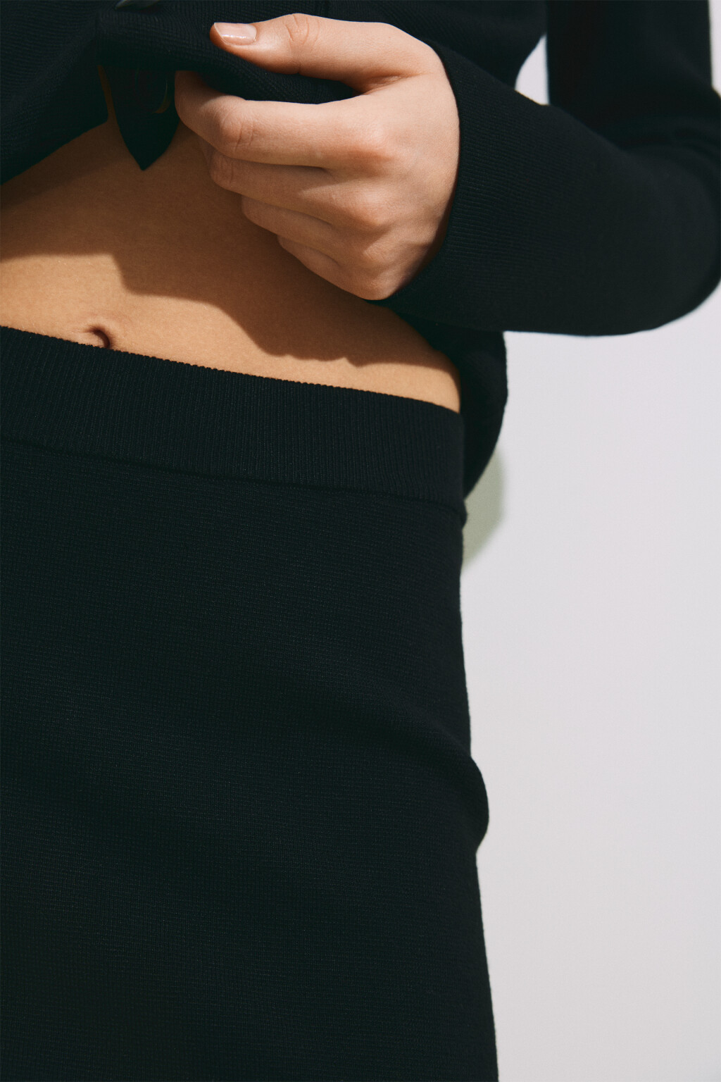 Юбка-мини жаккардовая прямая - цвет черный - 8