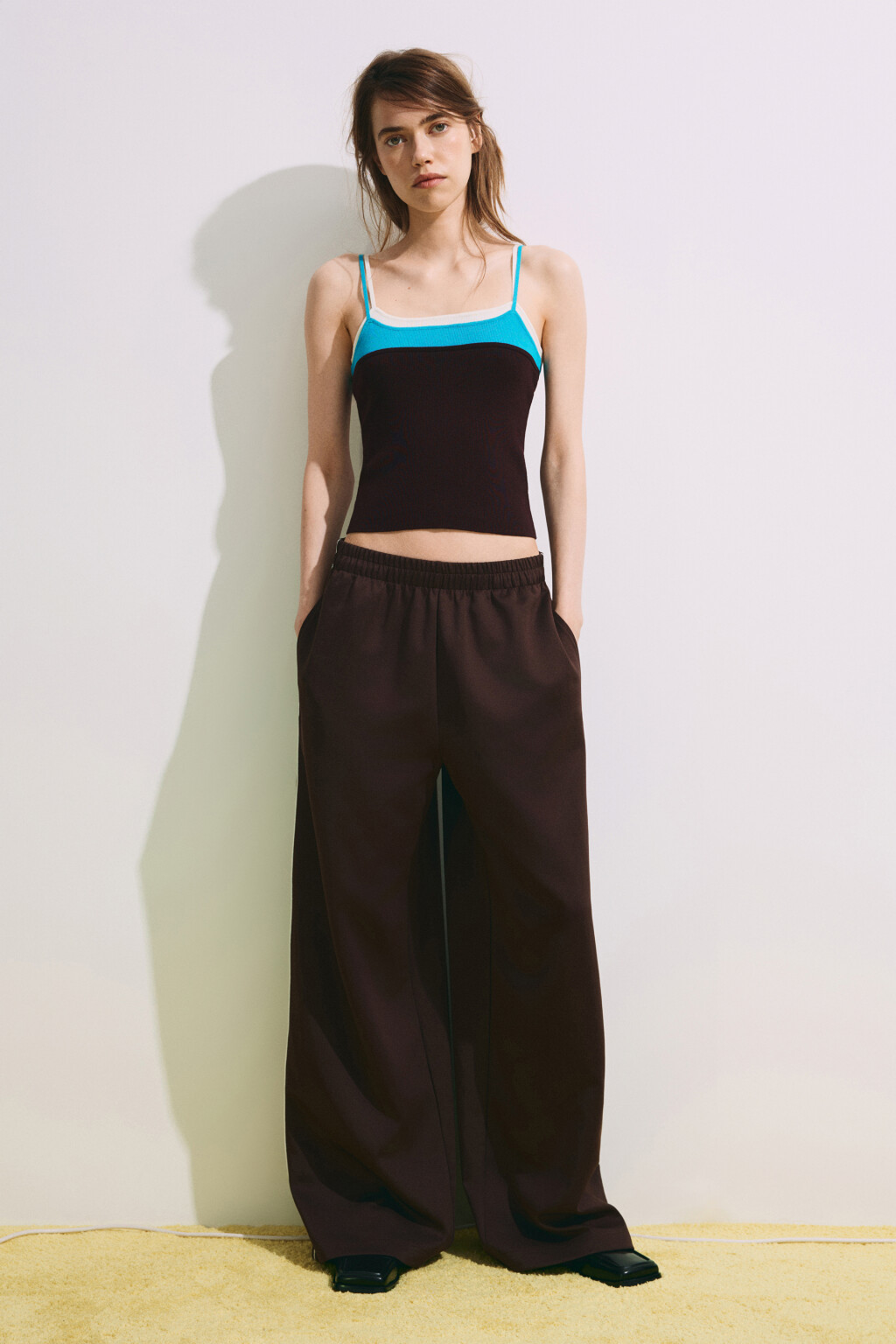 Майка-топ вязаная трехслойная - цвет коричневый - 4