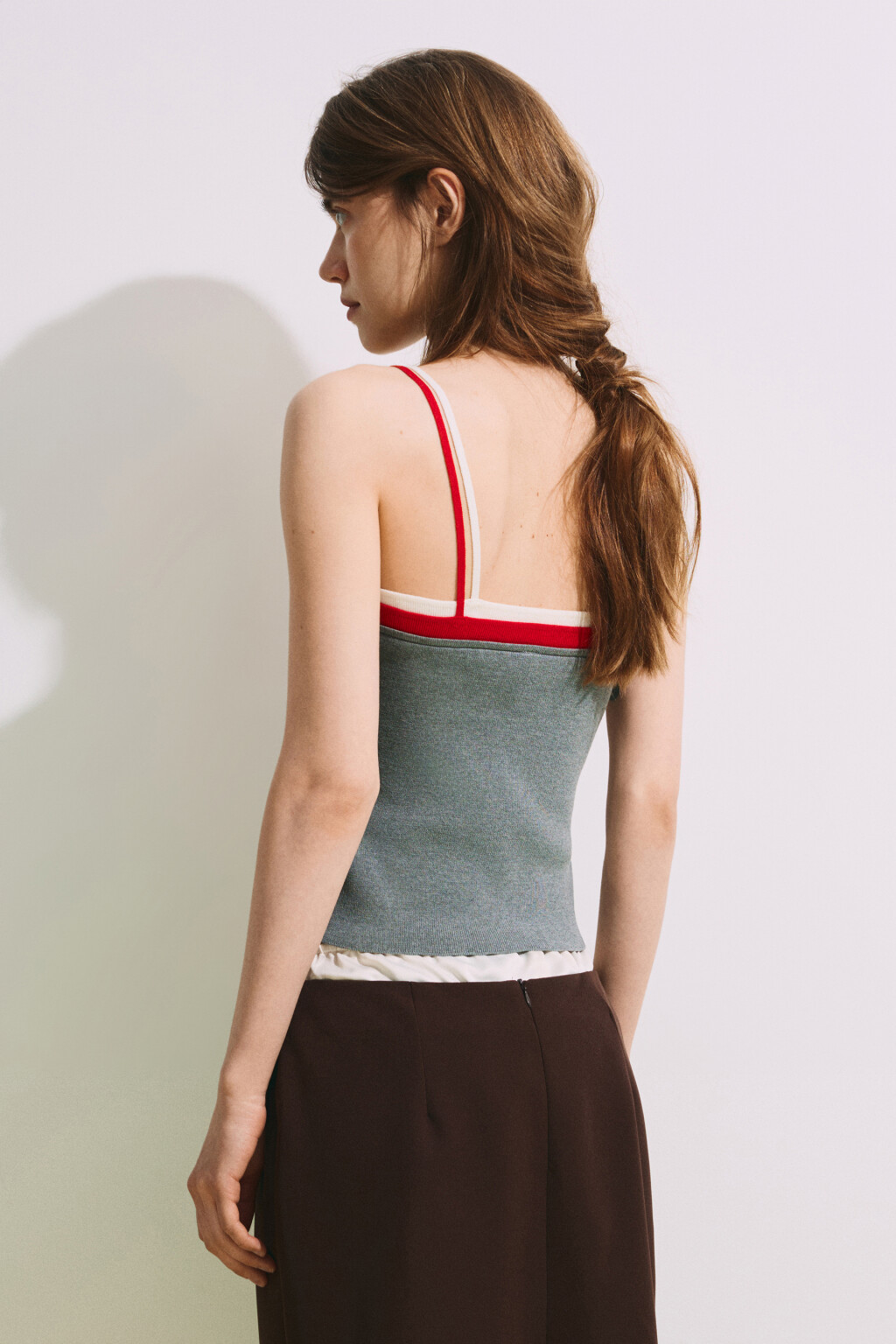 Майка-топ вязаная трехслойная - цвет серый - 4