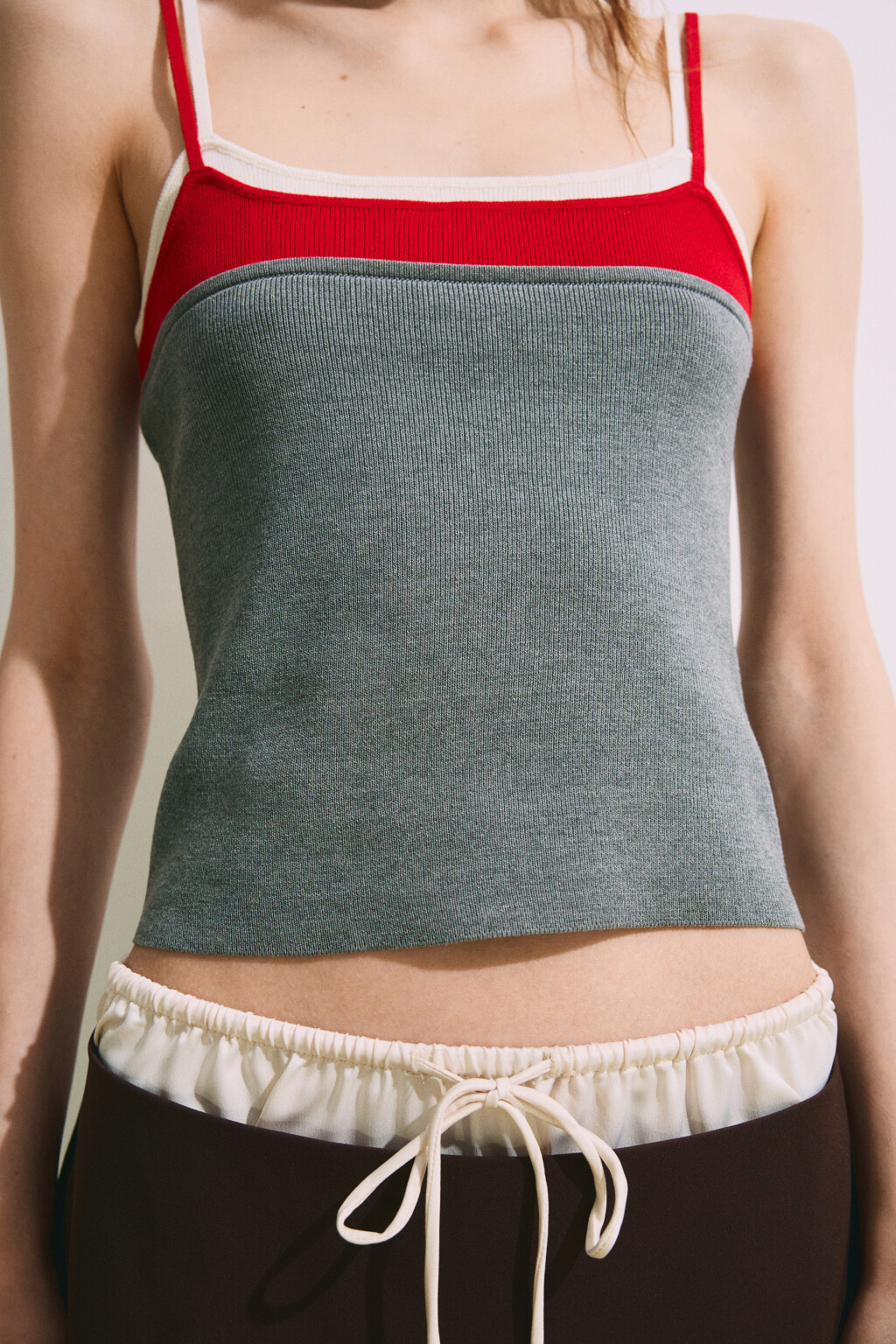 Майка-топ вязаная трехслойная - цвет серый - 6