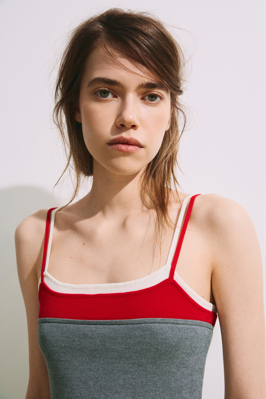 Майка-топ вязаная трехслойная - цвет серый - 7