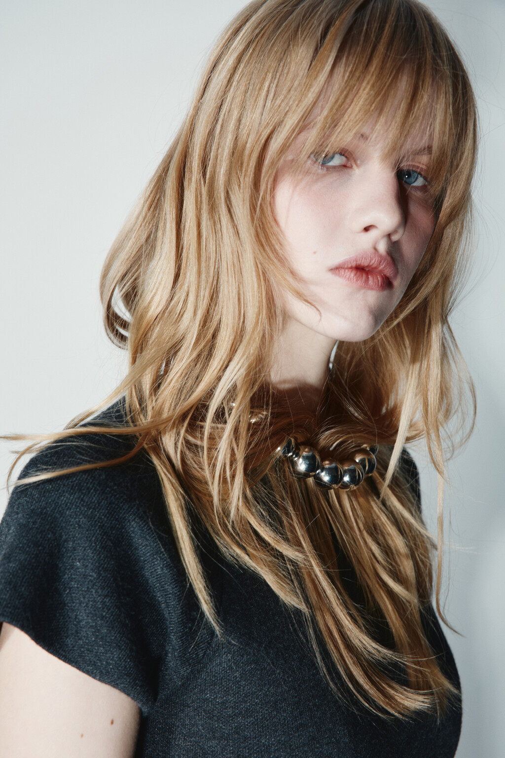 Джемпер с двуслойной баской - цвет серый - 7