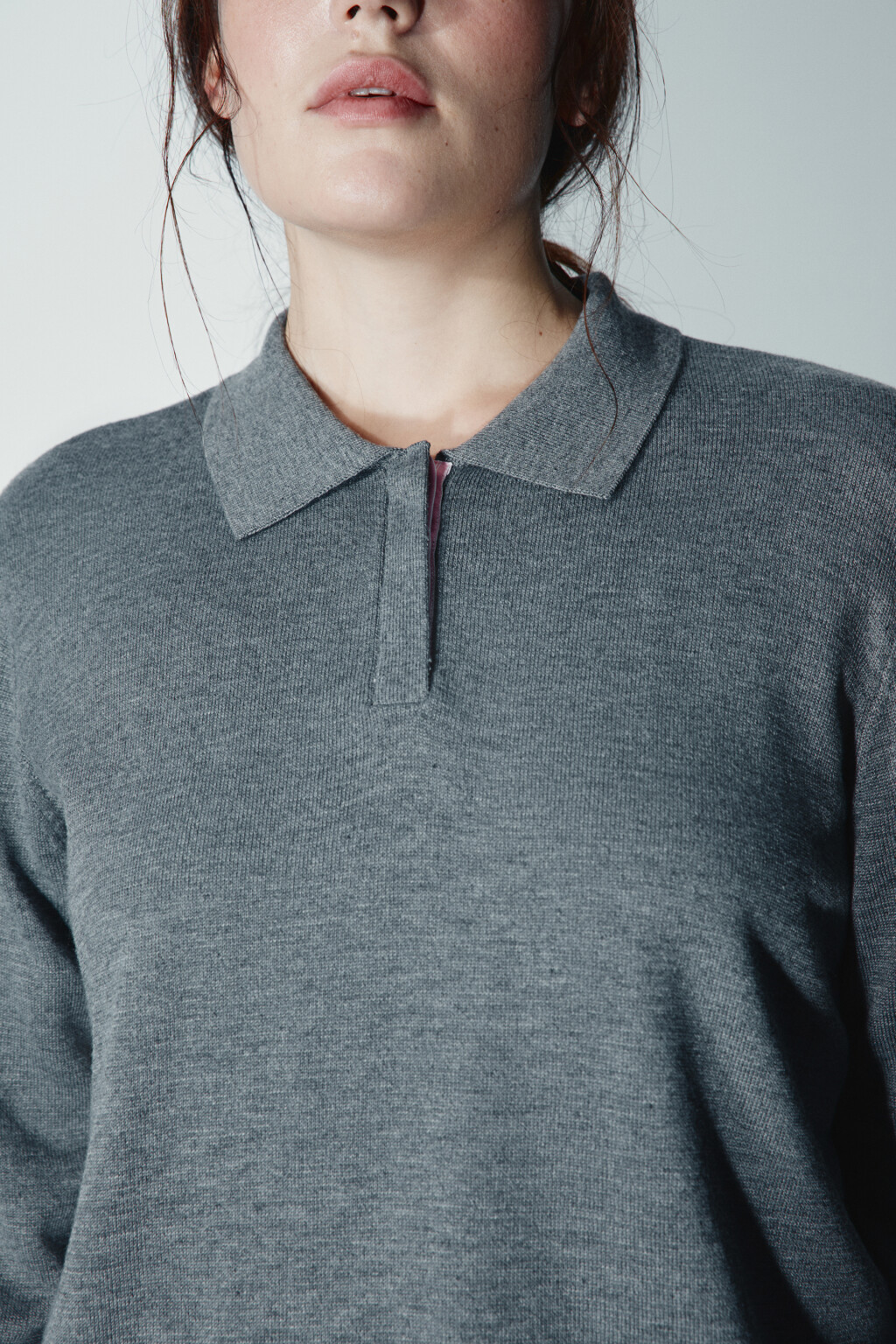 Джемпер вязаный с застежкой на груди - цвет серый - 5