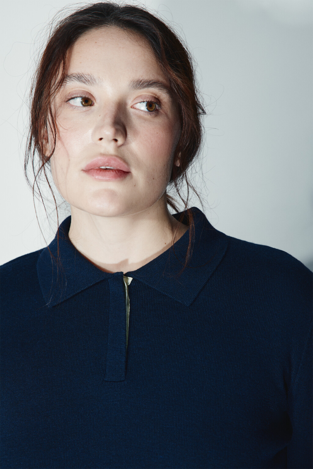 Джемпер-поло вязаный больших размеров - цвет синий - 5