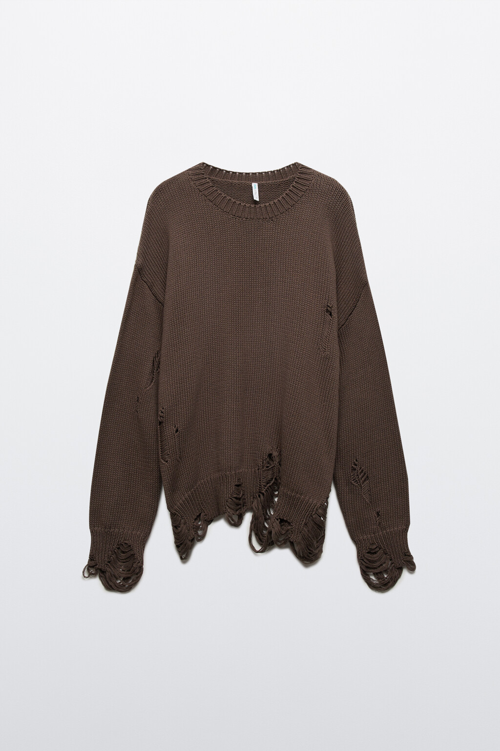 Джемпер вязаный с рваным декором - цвет серый - 7