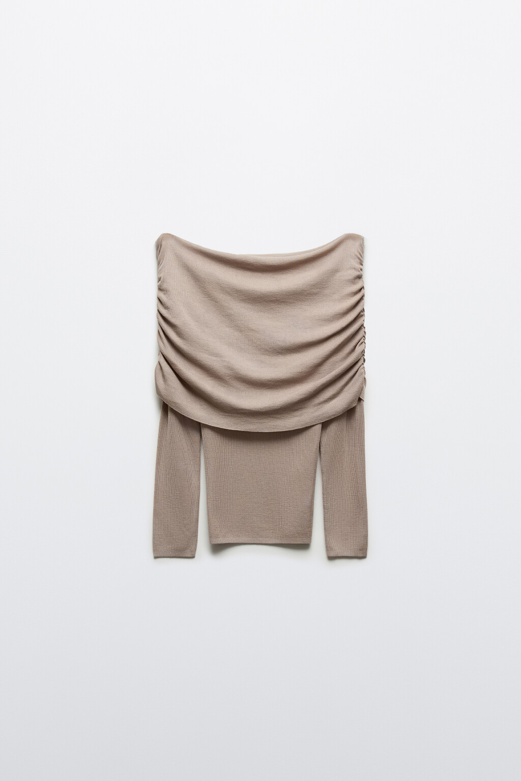 Джемпер из лиоцелла с открытыми плечами - цвет бежевый - 1